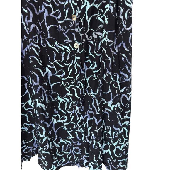 Tropical Group Dress Blue Sleeveless Button Up Hawaiian Beachy Vacation Size XL - Picture 5 of 10